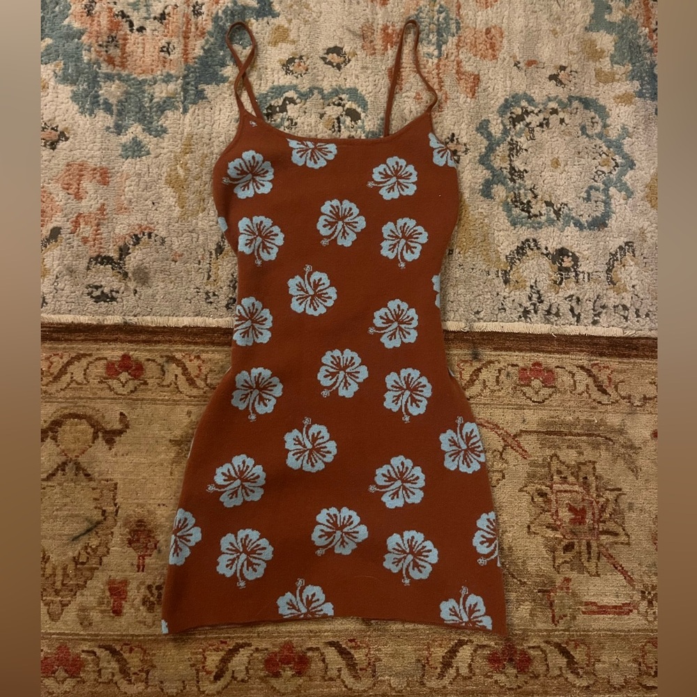 Pac Sun brown and blue mini dress. Size: small